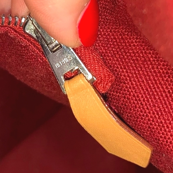 🌹 Hermès Red Fourre Tout MM Canvas Tote Bag NEW! - Picture 12 of 16